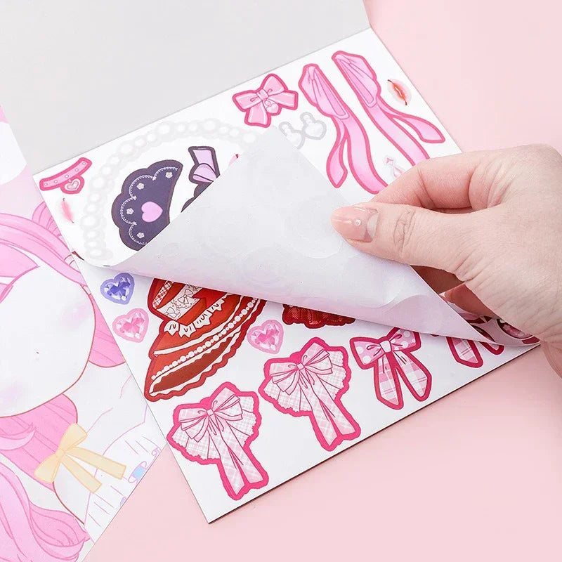 Cute Makeup Sticker Dress-Up Book for Girls