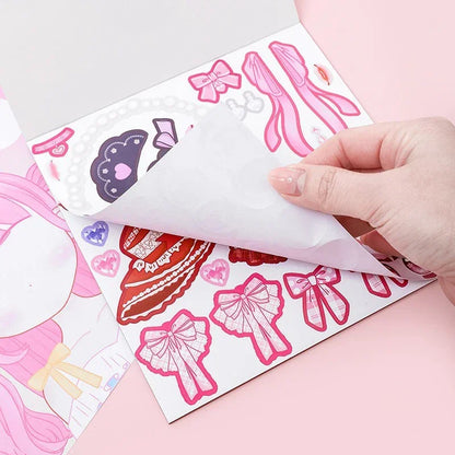 Cute Makeup Sticker Dress-Up Book for Girls