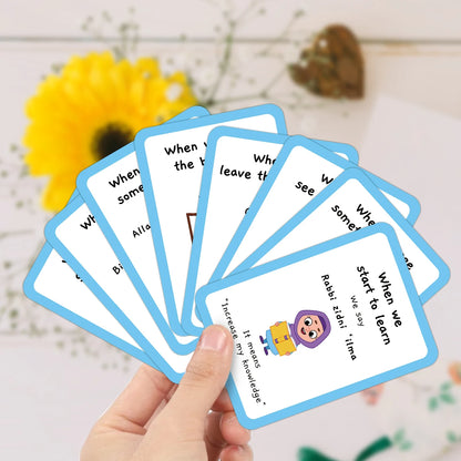 30pcs Little Muslim's Dua Cards,Educational Kit Teaching Islamic Supplications For Activity,Ramadan Gift,Sunday School Supplies