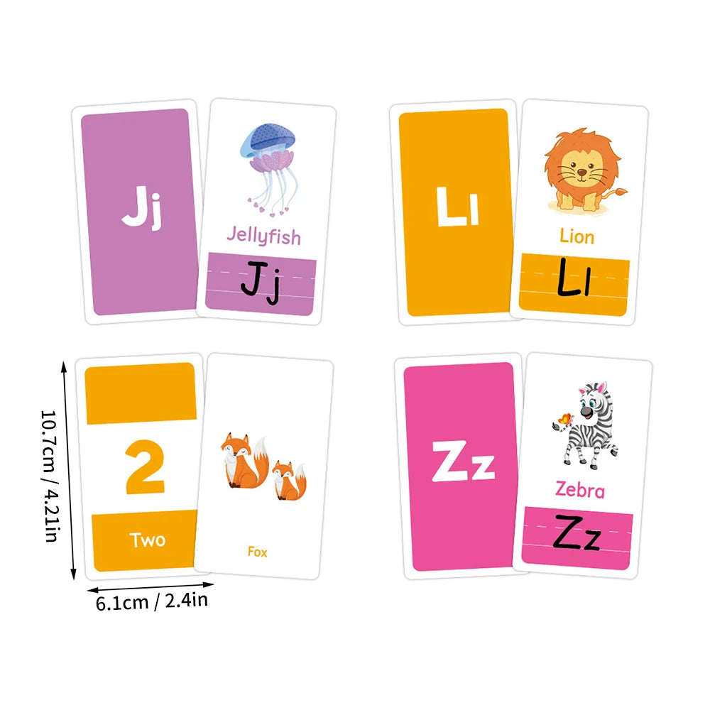 58PCS Toddler Learning Flash Cards – Alphabet, Numbers, Shapes & Colors