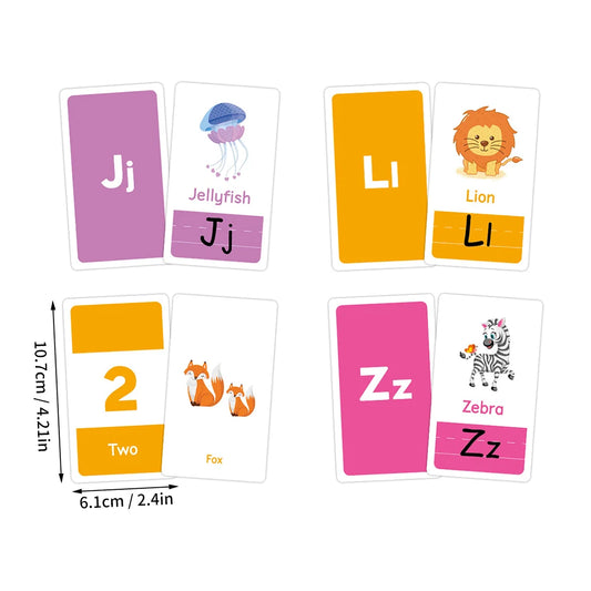 58PCS Toddler Learning Flash Cards – Alphabet, Numbers, Shapes & Colors