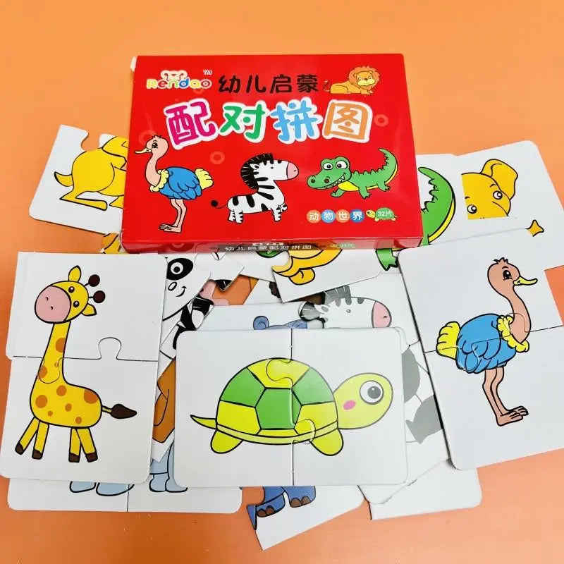 Toddler Matching Puzzle Cards – Animals, Fruits & Vehicles Learning Game