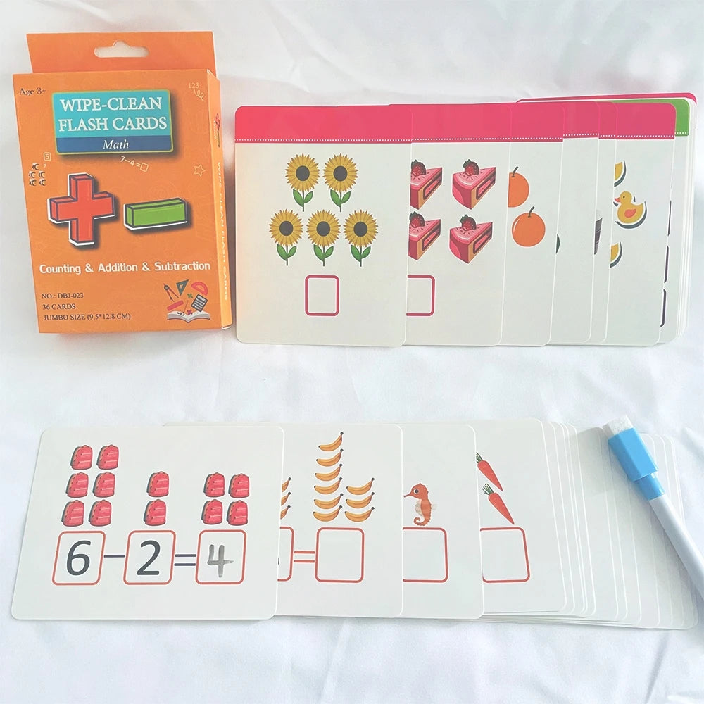 Engaging 36-Card Set: Children's Number Cognition Flashcards for Reading Writing Early Math Learning Montessori Educational Toy