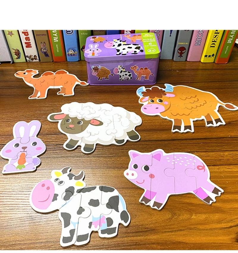 Toddler Matching Puzzle Cards – Animals, Fruits & Vehicles Learning Game