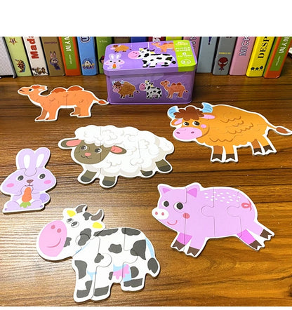 Toddler Matching Puzzle Cards – Animals, Fruits & Vehicles Learning Game