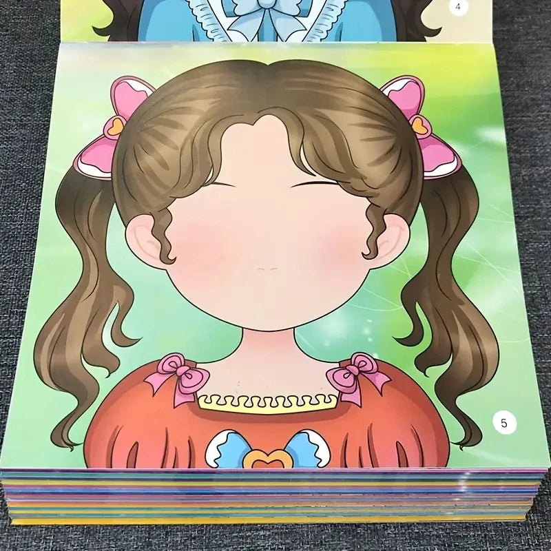 10books Princess Sticker Book for Girls 3+ | DIY Dress-Up Activity, Creative Craft Gift & Party Favors | Chinese Edition