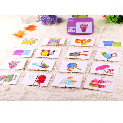 Toddler Matching Puzzle Cards – Animals, Fruits & Vehicles Learning Game