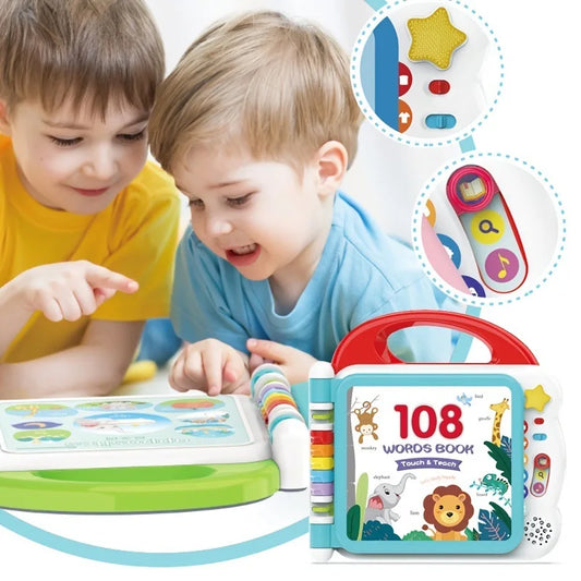 108 words English interactive audio learning book for toddlers ages 1-6 — educational reading machine by SMAZON