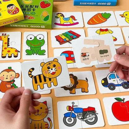 Toddler Matching Puzzle Cards – Animals, Fruits & Vehicles Learning Game