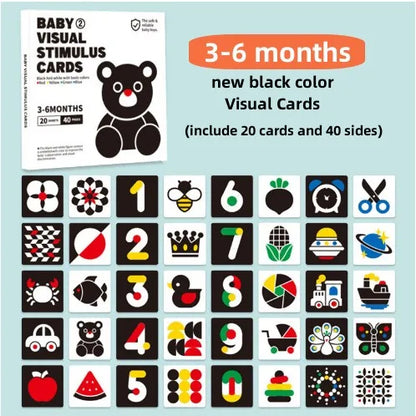 Early Education Toys For Baby Montessori Black White Flash Cards High Contrast Visual Stimulation Cards Baby Montessori Toys