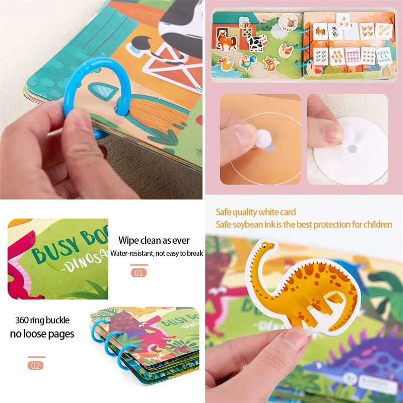 Montessori Baby Busy Book My First Quiet Book Paste Early Learning Education Toy Children Matching Game Toys for Kids 1 2 3 Year