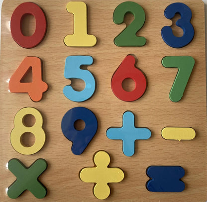 Montessori Wooden Alphabet & Number Puzzle Board for Kids