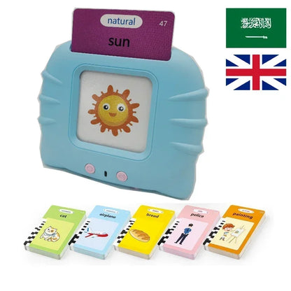 Talking Flash Cards Reading Machine | 112 Cards 224 Contents Bilingual Learning Toy for Kids Ages 3–12