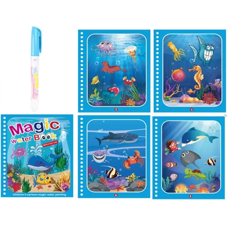 Drawing Coloring Books for Kids Magic Water Book with Pen 2 To 4 Years Old Children Learning  Education Toy Baby Montessori Toys
