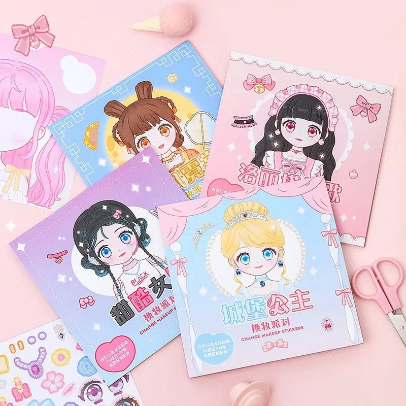 Cute Makeup Sticker Dress-Up Book for Girls