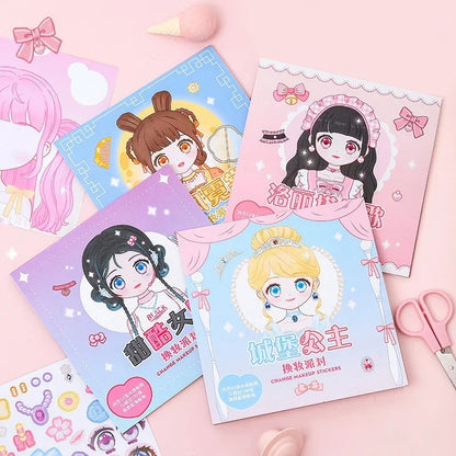 Cute Makeup Sticker Dress-Up Book for Girls