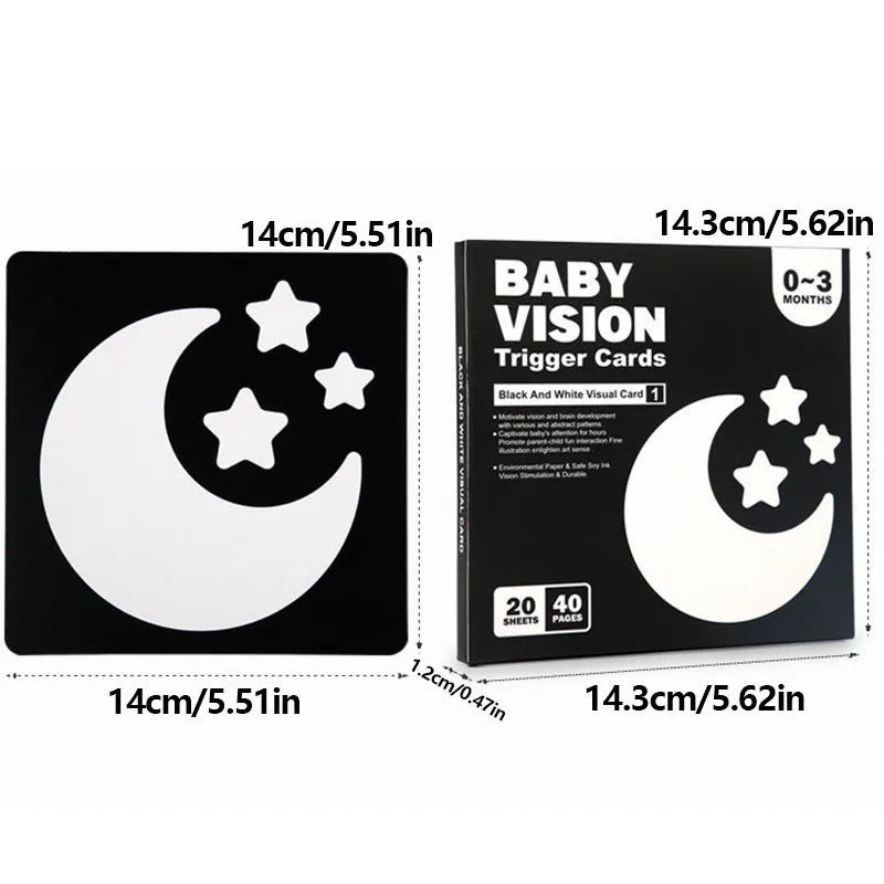 Early Education Toys For Baby Montessori Black White Flash Cards High Contrast Visual Stimulation Cards Baby Montessori Toys