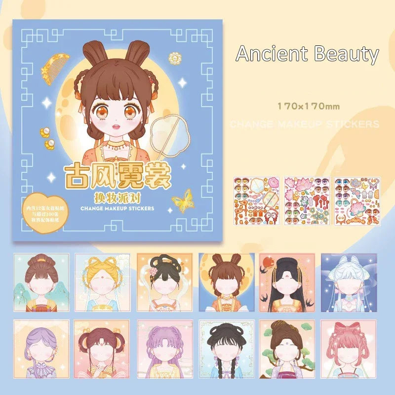 Cute Makeup Sticker Dress-Up Book for Girls
