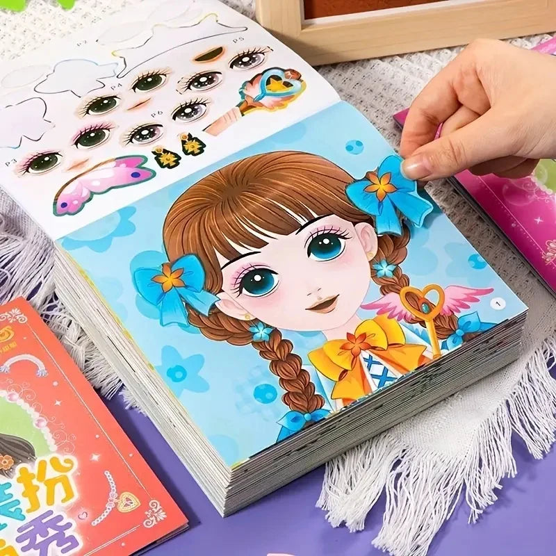 10books Princess Sticker Book for Girls 3+ | DIY Dress-Up Activity, Creative Craft Gift & Party Favors | Chinese Edition