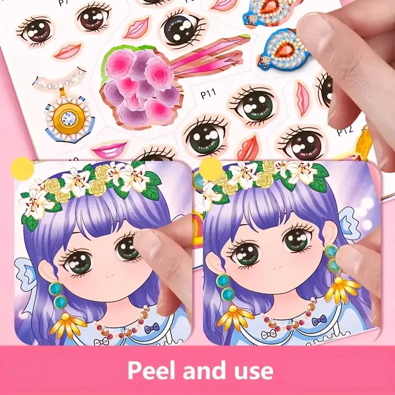 10books Princess Sticker Book for Girls 3+ | DIY Dress-Up Activity, Creative Craft Gift & Party Favors | Chinese Edition