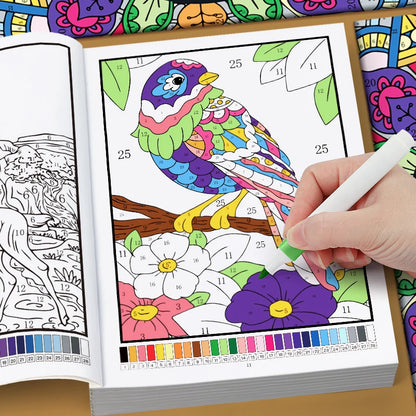 Color by Number Coloring Book for Adults – 32 Pages Stress Relief Activity Book