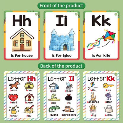 Enhance Color Animal Alphabet Cognition Cards Children's English 26 English Alphabet Cards Early Education Flash Cards