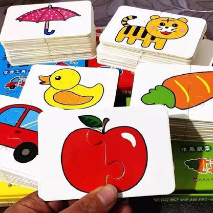Toddler Matching Puzzle Cards – Animals, Fruits & Vehicles Learning Game