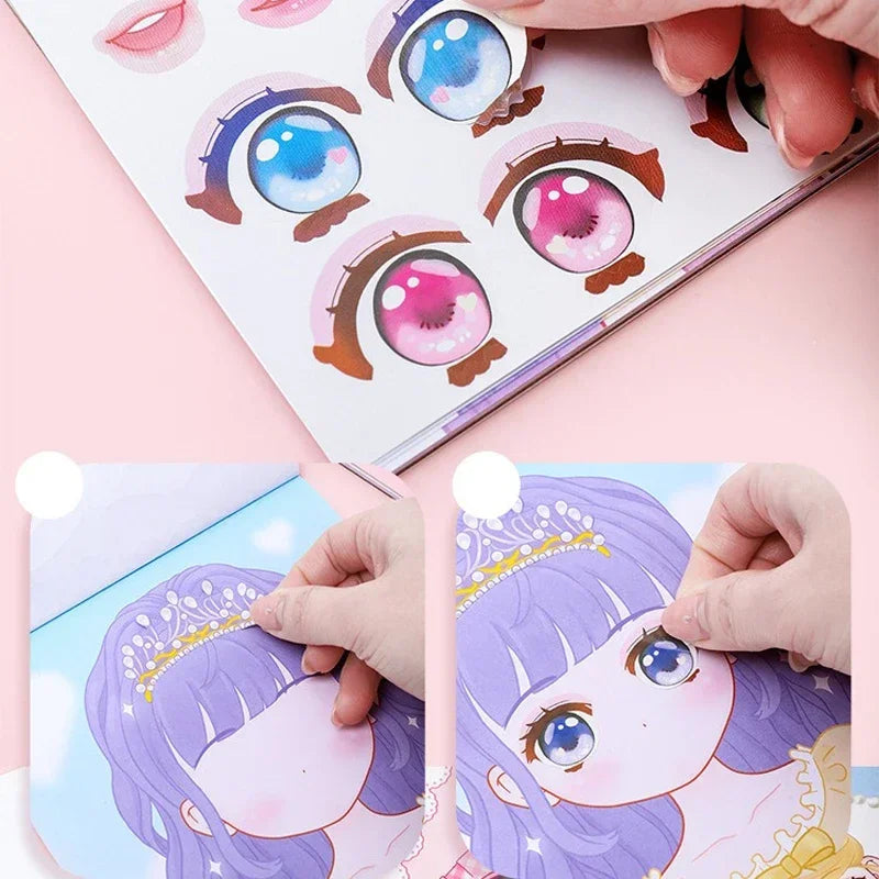 Cute Makeup Sticker Dress-Up Book for Girls
