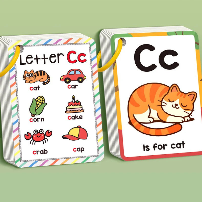 156 A-Z English Learning Cards with Pictures for Kids