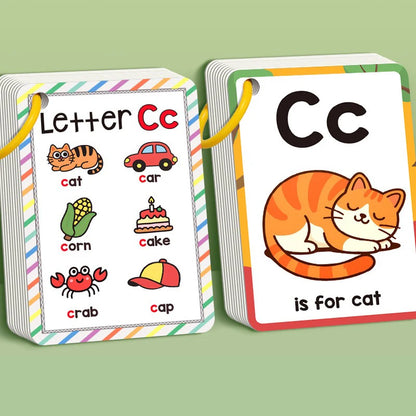 156 A-Z English Learning Cards with Pictures for Kids