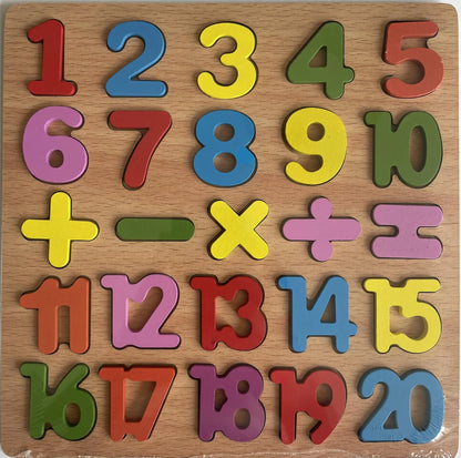 Montessori Wooden Alphabet & Number Puzzle Board for Kids