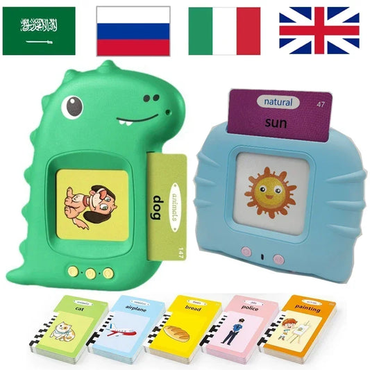 Talking Flash Cards Reading Machine | 112 Cards 224 Contents Bilingual Learning Toy for Kids Ages 3–12